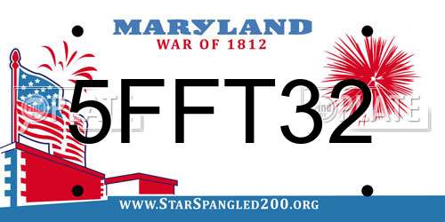 5FFT32 Maryland License Plate