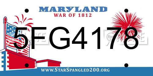 5FG4178 Maryland License Plate