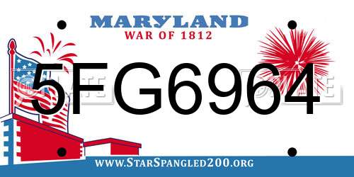 5FG6964 Maryland License Plate