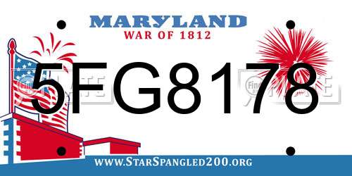 5FG8178 Maryland License Plate