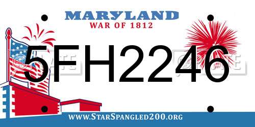 5FH2246 Maryland License Plate