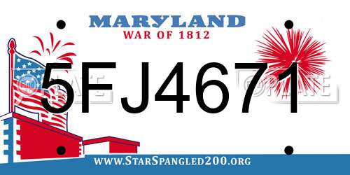 5FJ4671 Maryland License Plate