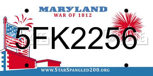 5FK2256 Maryland License Plate