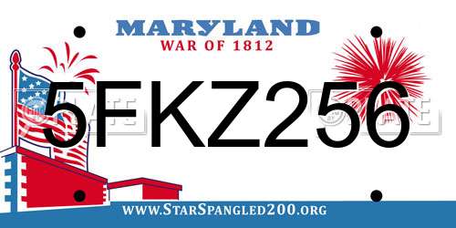 5FKZ256 Maryland License Plate