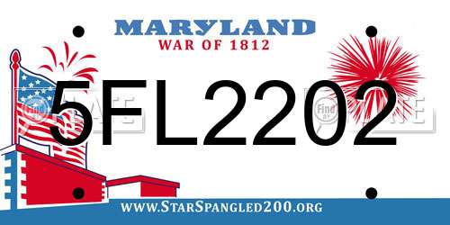 5FL2202 Maryland License Plate
