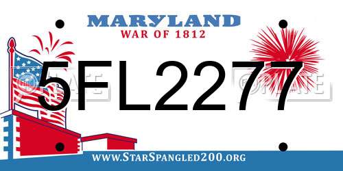 5FL2277 Maryland License Plate