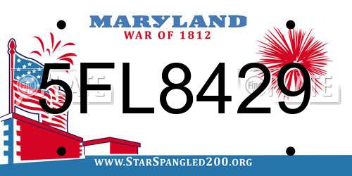 5FL8429 Maryland License Plate