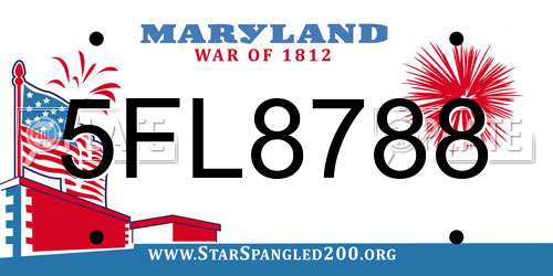5FL8788 Maryland License Plate