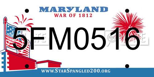 5FM0516 Maryland License Plate