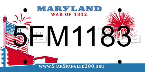 5FM1183 Maryland License Plate