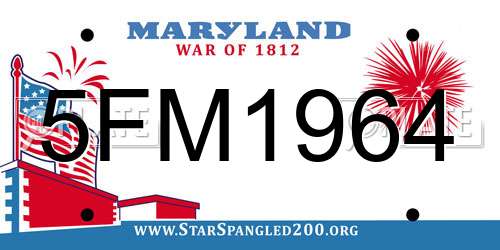 5FM1964 Maryland License Plate