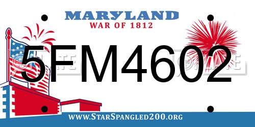 5FM4602 Maryland License Plate