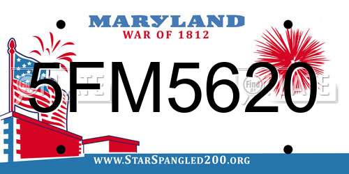 5FM5620 Maryland License Plate