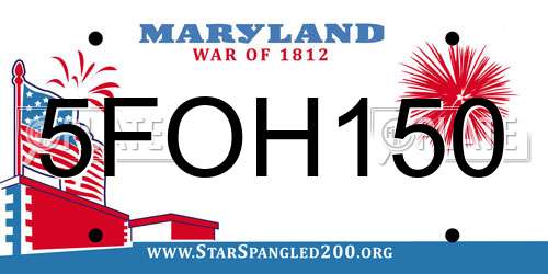 5FOH150 Maryland License Plate