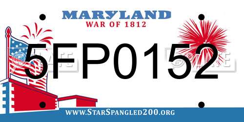 5FP0152 Maryland License Plate