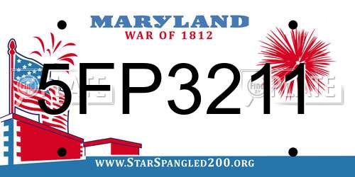 5FP3211 Maryland License Plate