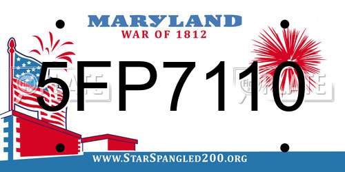 5FP7110 Maryland License Plate