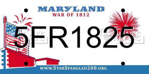 5FR1825 Maryland License Plate