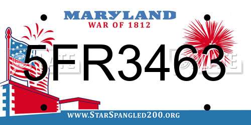 5FR3463 Maryland License Plate