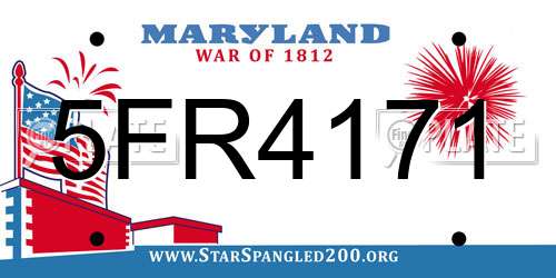 5FR4171 Maryland License Plate