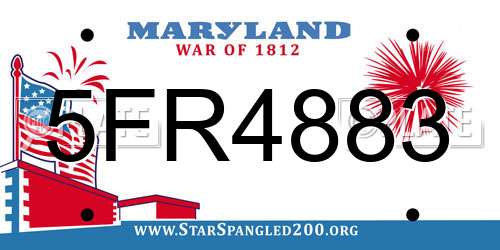 5FR4883 license plate in MD state