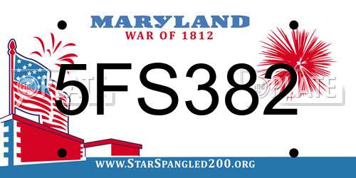5FS382 Maryland License Plate