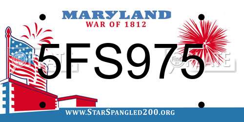 5FS975 Maryland License Plate