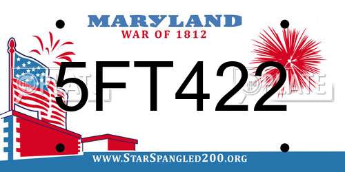 5FT422 Maryland License Plate