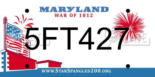 5FT427 Maryland License Plate
