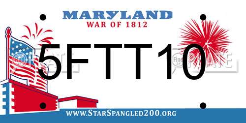 5FTT10 Maryland License Plate