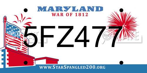 5FZ477 Maryland License Plate