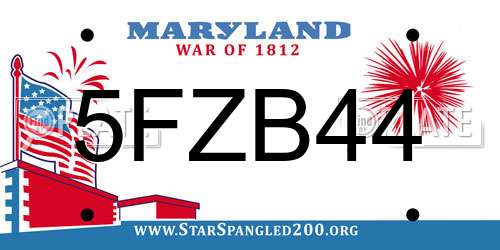 5FZB44 Maryland License Plate
