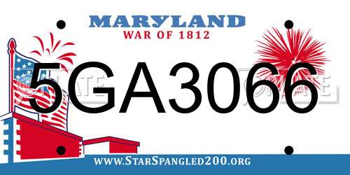 5GA3066 Maryland License Plate