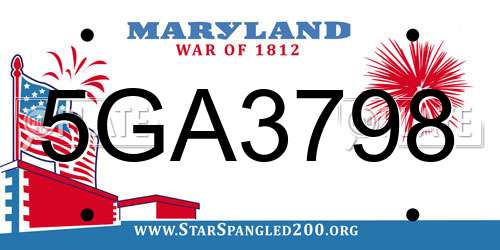 5GA3798 Maryland License Plate
