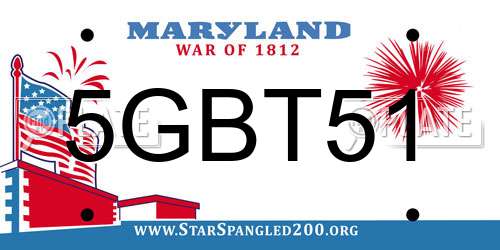 5GBT51 Maryland License Plate
