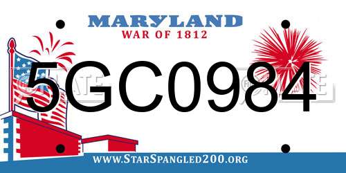 5GC0984 Maryland License Plate