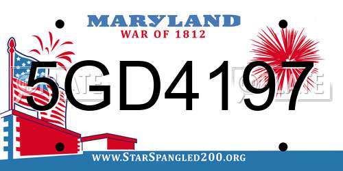 5GD4197 Maryland License Plate