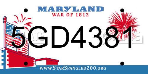 5GD4381 Maryland License Plate