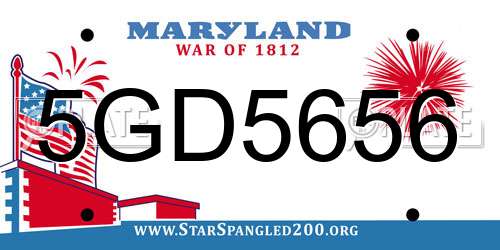 5GD5656 Maryland License Plate