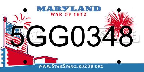5GG0348 Maryland License Plate