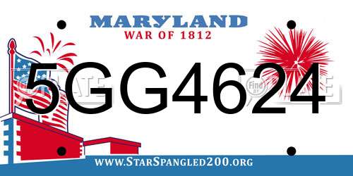 5GG4624 Maryland License Plate
