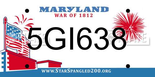 5GI638 Maryland License Plate