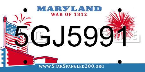 5GJ5991 Maryland License Plate