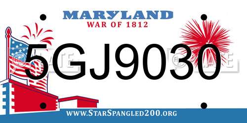 5GJ9030 Maryland License Plate