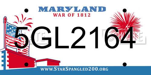5GL2164 Maryland License Plate