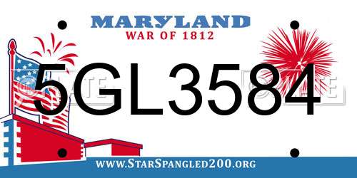 5GL3584 Maryland License Plate