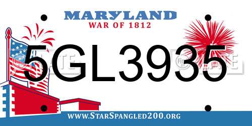 5GL3935 Maryland License Plate