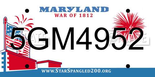 5GM4952 Maryland License Plate