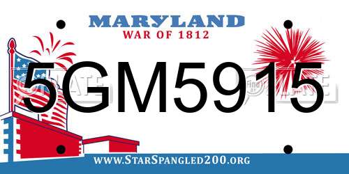 5GM5915 Maryland License Plate
