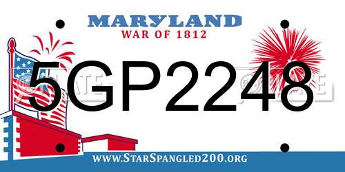 5GP2248 Maryland License Plate